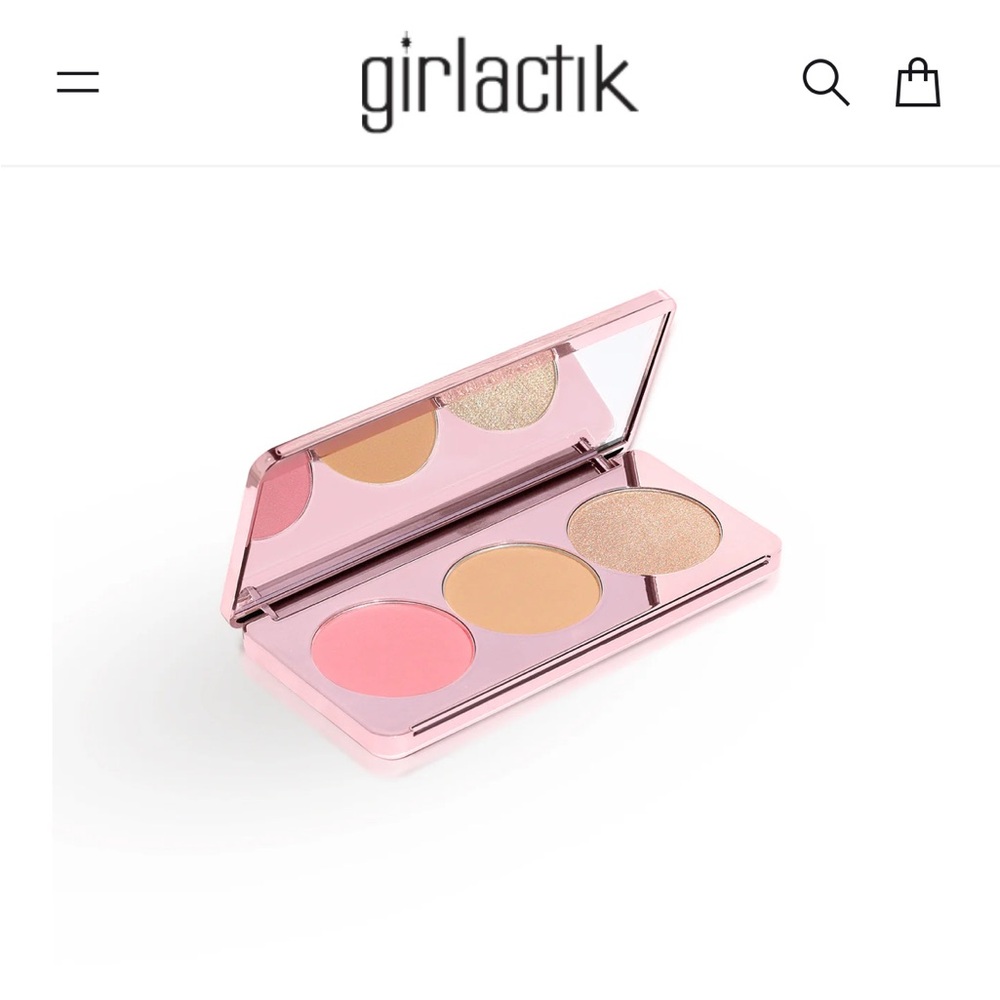 Girlactik Blush and Highlighter Palette - Pink, Tan, Gold